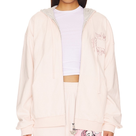 BOYS LIE Light pink zip up hoodie - Picture 2 of 7